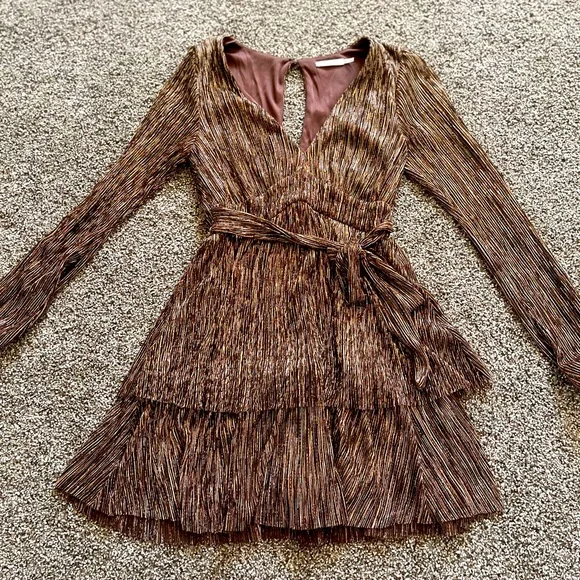francescas brown dress Francesca Lace-Up Mermaid Sequin Formal Dress main image 0